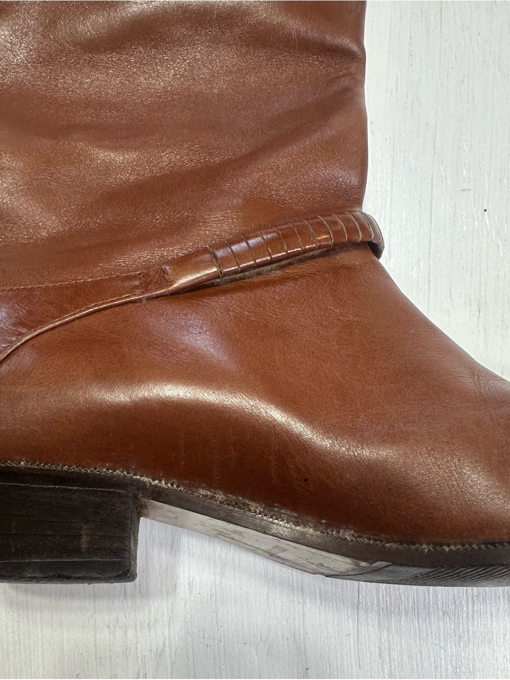 Charter Club Italy Brown Leather Tall Riding Boots Women’s 6B Knee High - Picture 16 of 16